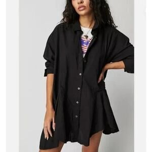 free people freya poplin cotton mini dress - size small